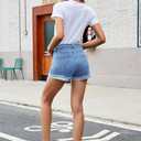 KISSMODA Women's Casual Denim Shorts Summer Jeans Stretchy Hot Short Pants (Blue, XXL)