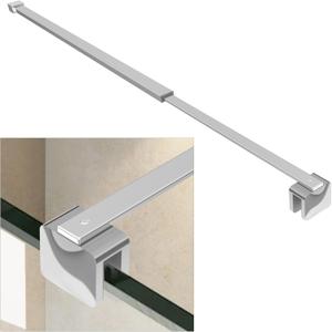 Shower Door Glass Support Bar, 26.96" to 48.54" Adjustable Stainless Steel Wall-to-Glass Shower Stabilizer Rod for 1/4", 5/16", 3/8", Chrome