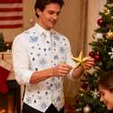 DiBanGu Mens Christmas Suit Vest and Tie Set for Men Waistcoats and Necktie Pocket Square Set for Prom Party S-3XL (White)