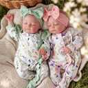 BABESIDE Lifelike Reborn Baby Dolls Twins, 20 inch Realistic Newborn Boy Girl Soft Vinyl and Cloth Body Real Life Baby Dolls Sleeping with Accessories for 3+ Year Old Kids Gifts