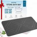 31.5"x19.7" Stone Bath Mat, Large Diatomite Bathmat for Bathroom