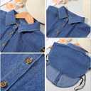 Denim Detachable Collar Shirt, Faux Dickey Half Blouse False Collar Top, Versatile Accessories Dickey Collars Blouse Top for Women Girls Sweater Layering