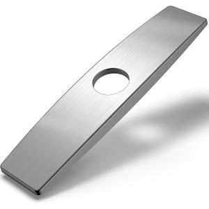 FORIOUS Kitchen Sink Cover, Sink Hole Cover 10 Inch for 1 or 3 Hole Long Rectangle Stainless Steel, Escutcheon Plate for Kitchen Faucet, Brushed Nickel Faucet Deck Plate Suitable for Bathroom Vanity
