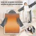 COZYTY Wearable Heated Blanket with Foot Pocket & Hood, Electric Snuggle Blankets with Sleeves, 6 Heating Levels & 1-4H Auto Shut-Off, Machine Washable, Housewarming & Gift, 50 * 70"+16", Dark Gray