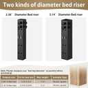 2025 Up Grade 4 Pack Carbon Steel Dorm Bed Riser 3.15" Diameter Metal Bed Riser for Square Wooden Bed Frame, Table Adjustable to 3.2", 5.1", 8.1" or 11.2" Height (for Bed Leg 2.3-3.1")