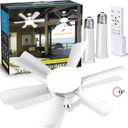 Laliled Ceiling Fan with Light  Socket Fan Light with Remote & APP Control, 18 inch Small Ceiling Fan 6 Speeds and 3 Lighting Modes, Ideal for Bedroom, Kitchen, Dining Room, and Living Room (White)