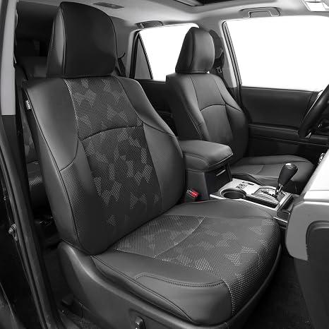 Seat Covers Full Set Fit for 2011-2024 5th Gen Toyota 4Runner, 5 Seats
Full Coverage Automotive Seat Covers Front & Rear,Waterproof Faux Leather for SUV,Airbag Compatible,2-Row,Black Camo