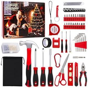 57-Piece Automotive and Household Tool Set - Tape Measure, Screwdrivers, Hammer, Pliers, Hexagon, Batch Head, Repair Hand Tools Perfect for Car Enthusiasts and DIY Home Repair