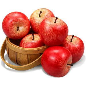 Artificial Apples Fake Frutis Apples, Simulation Apples for Home Decoration Lifelike Normal Size Apples Fake Apples for Kichen Party Chirstmas Decor (6 Pcs Red Apple)