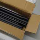 Double Curtain Track Wall Mounted, Roman Rod for Curtain, Aluminum Heavy-Duty Silent Rail, Sliding Curtain Track System with Silent Rollers, for Room Divider Living Bedroom Room (Black, 12.1ft)