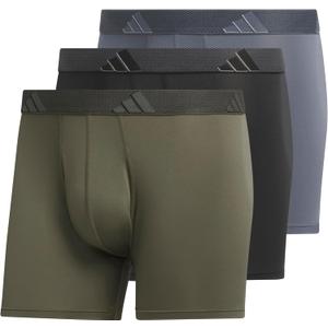 adidas Men's Stretch Cotton Boxer Brief Underwear (3-Pack) -2020 (XX-Large, Olive Strata Green/Black/Onix Grey/Microfiber)