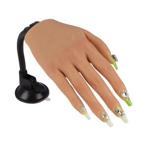 Practice Hand for Acrylic Nails with Stand Bracket, Silicone Fake Hands to Practice Fake Nails Mannequin Hand for Nails Practice and Nail Art Single Right Hand Color 3#