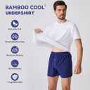 BAMBOO COOL Mens Undershirts Pack, Soft T Shirts for Men, Moisture Wicking Tees, Stretchy Breathable Crew Neck Inner Shirt (White, M)