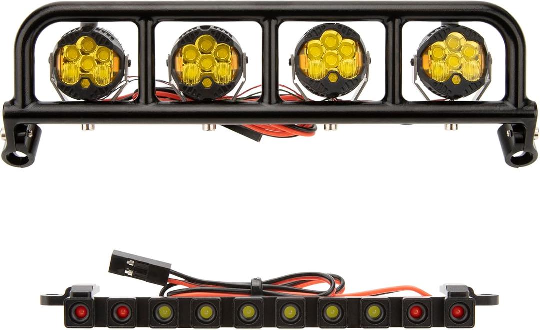 MEUS RACING RC LED Lights Spotlight Roof Light Tail Light Kit for Vanquish H10 Optic Sparco Yokohama RTR 1/10 RC Crawler Upgrades Parts