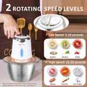 Food Processor Cordless Vegetable Chopper with 5 Cup Stainless Steel Bowl6000mAh USB Rechargeable Battery, Electric Garlic Meat Choppers BPA-free Baby Food Processors Blender Mincert(White)