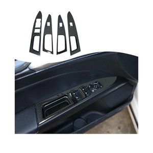 Armrest Window Switch Panel Cover，for Ford Fusion 2013 2014 2015 2016 2017 2018 2019 2020，Door Window Control Panel Cover Car Sport Interior Accessories - Carbon Fiber