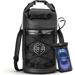 STOVER 5/10/25/30/40/55L Waterproof Dry Bag- Roll-Top Backpack w/Phone Case- Kayaking, Hiking, Camping, Boating- Men/Women