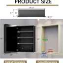 Medicine Cabinet 20x30 Inch, Aluminum Bathroom Mirror Cabinet with Storage, Recessed or Surface Mount, Black Vanity Storage Unit with 3 Anti-Tip Adjustable Acrylic Shelves, Soft Close Hinge
