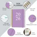 2026 Planner - Weekly Monthly Planner 2026 from January 2026 to December 2026 with 12 Monthly Tabs, Flexible Cover, Inner Pocket, 8.5" x 11", Purple