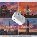 Italy Travel Plug Adapter PD 20W, TESSAN Type L Adapter for Travel with 4 Outlets 3 USB Ports (1 USB-C), Power Adaptor for US to Italy Chile Rome Uruguay Milan Libya
