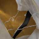 23 Inch Bathroom Vessel Sink with Waterfall Faucet and Pop-Up Drain Combo,Gold Ceramic Sink Bowl Modern Vessel Sink Above Counter Oval Bathroom Sink Basin