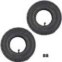 (2-Pack) 2.80/2.50-4" Tire & Inner Tube 8" Outer Diameter for Hand Truck Garden Utility Cart Dollies Lawn Mower Wheelbarrow Tractor, TR87 Angled Valve Stem