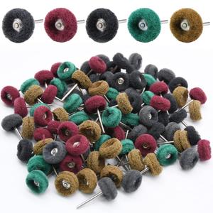 200pcs Abrasive Wheel, 1" Buffing Polishing Wheels | for Rotary Tools-1/8"(3mm) Shank, 120 Grit, 180 Grit, 320 Grit, 400 Grit, 600 Grit