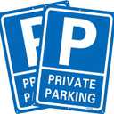 2-pack Black No Parking Sign, Aluminum, 25 X 35 cm, Minimalist Style