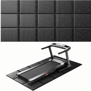 Treadmill Mat for Carpet &Hardwood Floors 79x39, Treadmills Mat, Mat for Under Treadmill/Walking Pad/Exercise Bike on Carpet, Hardwood Floors Protectior, Non-Slip, Waterproof, Noise Shock Absorption, Black