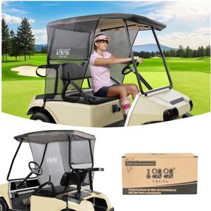 10L0L Golf Cart Sun Shade Cover for Club Car DS Precedent & EZGO TXT RXV, Superior UV Heat Blocking Polyester Mesh Canopy Cover, Durable & Easy Install (Roof Size:59" L X 41" W)