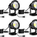 Led Spotlights Outdoor, Warm White 12W Spot Lights Indoor,120V Ceiling Light,Landscape Lighting for Wall,Pond,Picture,Garden,Yard with US 2-Plug(4 Pack)