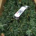 9FT Prelit Artificial Christmas Garland with Dual Color LED Lights and Timer by Remote Control and Batteries Operated for Mantle Stairs Fireplace Door Xmas Decoration, Indoor Outdoor, Green