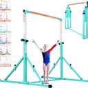 MARFULA 4FT/5FT Gymnastic Bar Set Gymnastics Kip Bar with 5 Ft Length 4Ft Inner Width 5ft Adjust Height Gymnastics Training Bar Equipment for Kids Professional Training Home and Club Use
