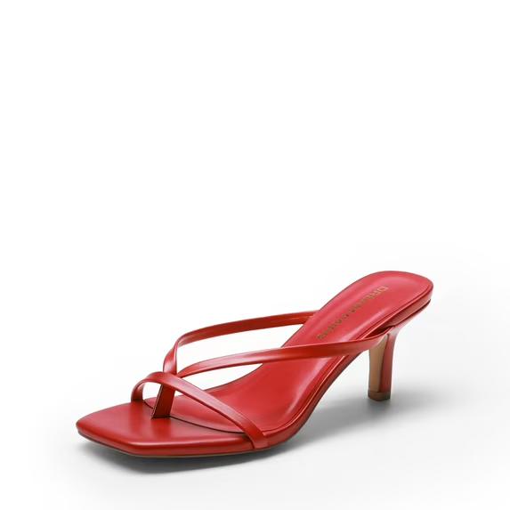 DREAM PAIRS Heels for Women Flip Flops Kitten Low Heels Open Square Toe Thong Heeled Sandals, Sexy Fashion Comfort Shoes for Party Casual Slides 8