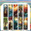 Catholic Stained Glass Bookmark Gifts - Cosmisun 20 Pcs Religious Christian Transparent PVC Bookmarks Saints Jesus Book Mark Page Marker Clips for Women Men Book Lovers Reader Church Sunday School