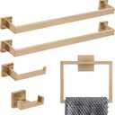 Lava Odoro 5-Piece Towel Bar Set Champagne Gold, Modern Brushed Gold Bathroom Hardware Accessories Set 23.6 Inch Towel Rack Set SUS304 Stainless Steel Wall Mounted (Champagne Gold, 5-Piece)