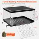 AZV Turtle Basking Platform with Kit,XLarge Turtle Topper Dock Acrylic Tank | Slip-Resistant Grooves Ramp,Escape-Proof for Red Eared Sliders,Yellow-Bellied Slider,Map Turtle,Fits 18''-24'' Wide Aquariums