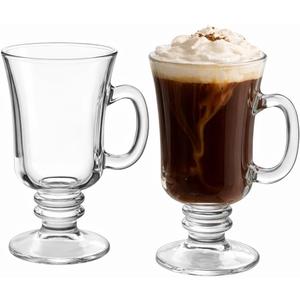 B Unique Lead-Free Irish Crystal Glass Set for Coffee, Mulled Wine, Tea & Other Beautiful Drinks for Entertaining Pack of 2