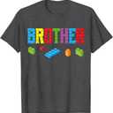 Brother Master Builder Building Bricks Blocks Family Set Men T-Shirt (Gray, XXL)