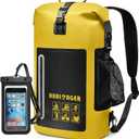 Dry Bag Backpack 20L- Roll Top Closure Bag - Heavy Duty Dry Bags Waterproof - Lightweight Durable Floating Dry Bag with IPX8 Waterproof Phone Case (Green)