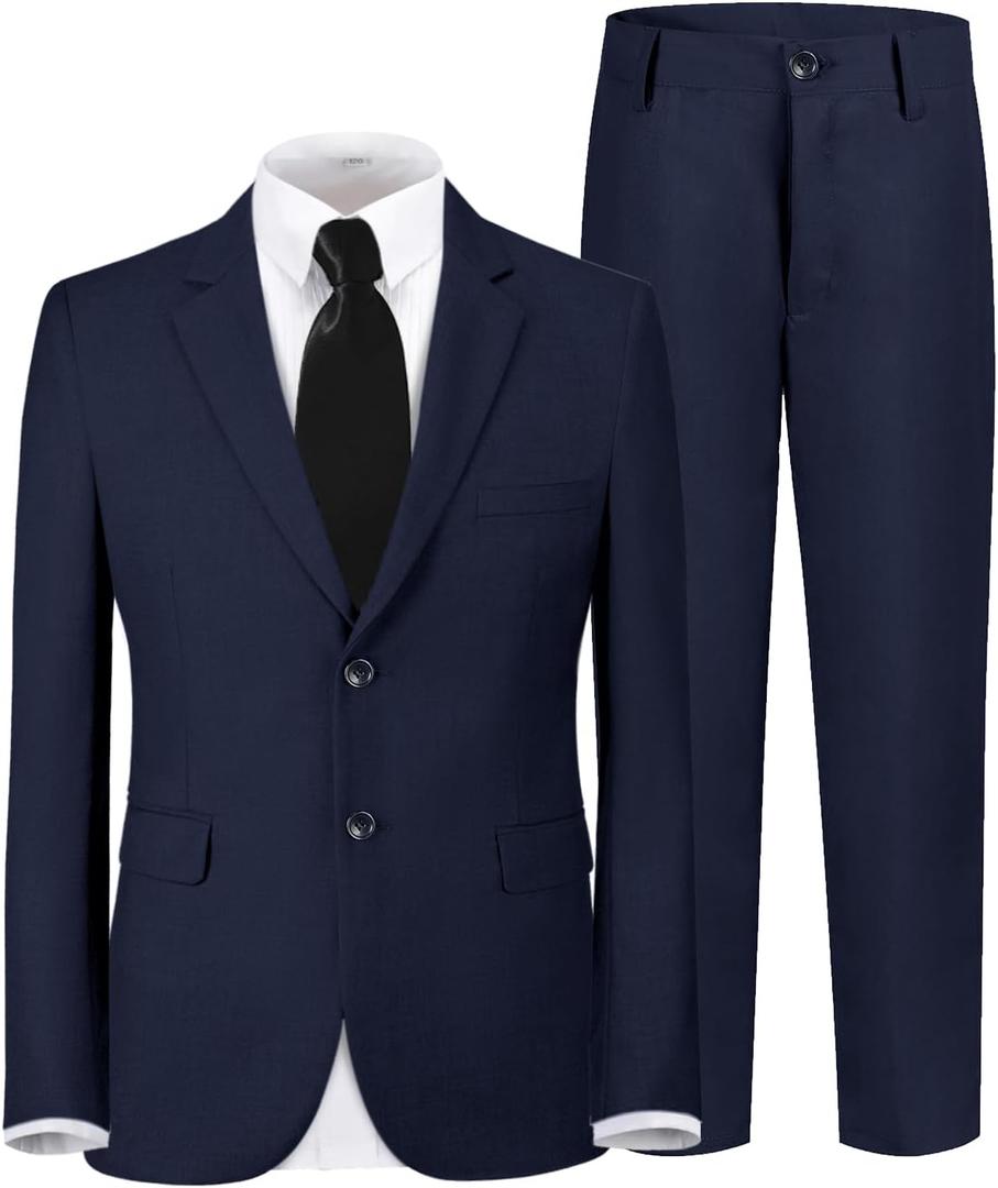 Boys Formal Suit 4 Pieces Set Ring Bearer Outfit Wedding Party Gentleman Tuxedo Dress Up Costume (M)