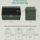 SONGMICS Mazie Collection - 30 Inches Folding Storage Ottoman Bench, Ottoman with Storage, Foot Rest Stool, Load 660 lb, for Living Room, Synthetic Leather, Forest Green ULSF040C01