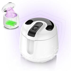 Cordless Ultrasonic Retainer Cleaner Machine, MEKO Rechargeable Denture Cleaner with 4000mAh Battery, 48kHZ, IPX5 Waterproof Dental Pod for Aligner, Braces, Jewelry, Toothbrush Head-White