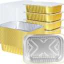 40 Pack 1.5 LB 7.2"5"1.8" Aluminum Pans with Lids Heavy Duty, 24 Ounce Disposable Tin Foil Food Containers with Lids for Baking, Meal Prep, Freezer, Heating and Takeout