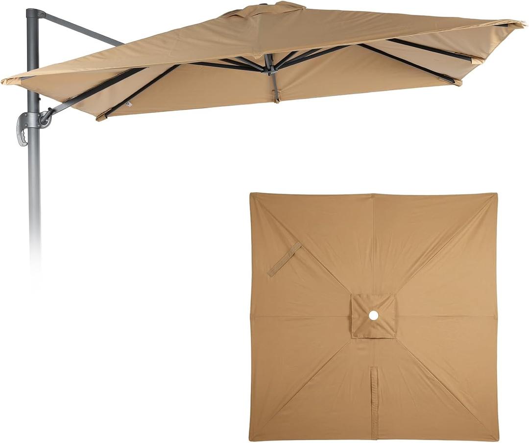 COWVIE Umbrella Canopy Replacement for 8 Ribs Patio Umbrella, Outdoor Table Parasol Replacement for Yard, Canopy Only