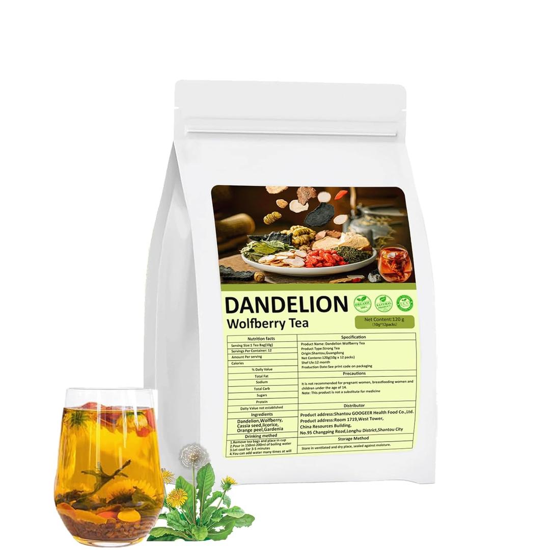 Dandelion wolfberry tea liver and kidney cleanse teaSeven Herbal Ingredients Natural Blend (1PCS), BBD 02/25/2026