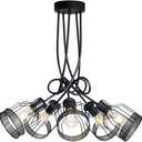 Black Chandelier 5 Lights Modern Pendant Light Vintage Semi Flush Mount Ceiling Lighting Fixtures for Dining Room Kitchen Entryway Bedroom Breakfast