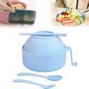 6 Piece Set Ramen Noodle Bowl, Microwave Ramen Bowl With Chopsticks and Spoon and Lid,Ramen Noodle Bowls Microwavable For Home Office Dorm Room College (Blue)