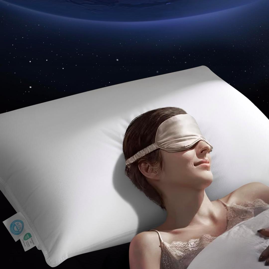 Luxury Goose Down Pillow, Hotel Quality Bed Pillows for Sleeping, 900+ Fill Power, Premium Feather Pillow Fluffy Soft Down Pillow, 1 Pack, 20"x36"