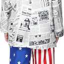 EraSpooky Mens Fake News Anchor Costume, News Reporter Journalist Outfits, Adult Patriotic Suit with Hat, Tie and Press Pass (XL)